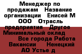 Менеджер по продажам › Название организации ­ Енисей-М, ООО › Отрасль предприятия ­ Другое › Минимальный оклад ­ 100 000 - Все города Работа » Вакансии   . Ненецкий АО,Устье д.